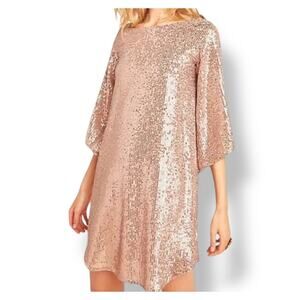 Anthropologie Sequin Mini Dress in Rose Gold